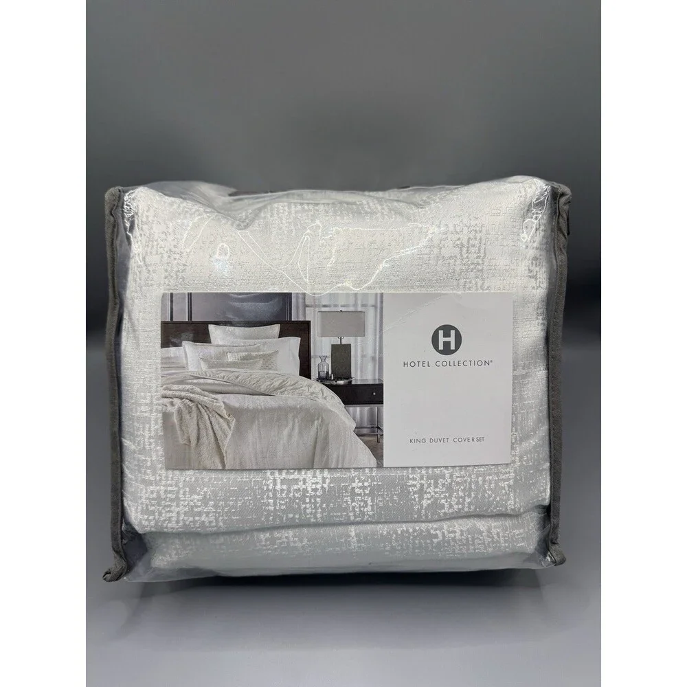 Hotel Collection 3PC King Fractured Geo Duvet Cover And Shams Set $550